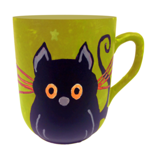 cat mug κίτρινη γάτα κούπα πορσελάνης - πορσελάνη, κούπες & φλυτζάνια - 2