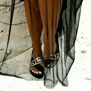Handmade Leather Sandal : Mahi - δέρμα, μαύρα, φλατ, slides - 3