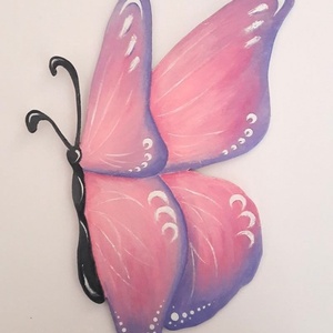 Ξύλινη Πεταλούδα ζωγραφισμένη στο χέρι - 32 x 22εκ - κορίτσι, διακοσμητικά, ζωάκια, προσωποποιημένα - 2