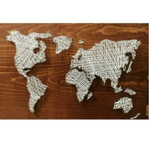 String Art Παγκόσμιος Χάρτης - πίνακες & κάδρα