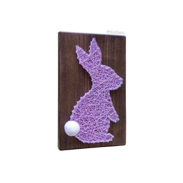 Ξύλινο καδράκι "Κουνέλι" (20x12cm) - διακοσμητικά, πασχαλινή διακόσμηση, πασχαλινά δώρα