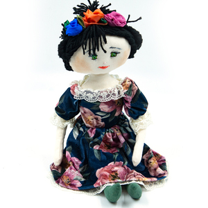 Χειροποίητη πάνινη κούκλα με μεξικάνικη μορφή ύψους 35cm - ύφασμα, μινιατούρες φιγούρες, frida kahlo, κούκλες - 2