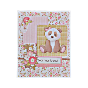 Ευχετήρια κάρτα με πάντα αρκουδάκι - αρκουδάκι, γενέθλια, γέννηση, γενική χρήση, ευχετήριες κάρτες