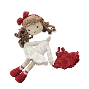 Πλεκτή κούκλα Bella 26cm - δώρο, λούτρινα, δώρα γενεθλίων, amigurumi, κούκλες - 3