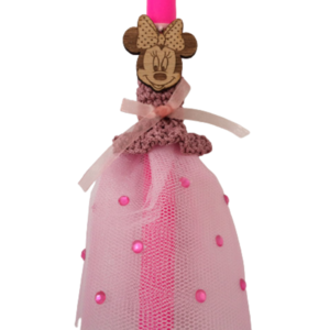 Λαμπάδα ροζ αστραφτερή ποντικίνα - κορίτσι, λαμπάδες, για παιδιά, ήρωες κινουμένων σχεδίων, για μωρά
