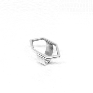 "Geom Ring" - ασήμι 925, γεωμετρικά σχέδια, σταθερά, μεγάλα - 2