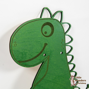 Ξύλινη Πλάτη για λαμπάδα "Δεινόσαυρος", Πράσινη, Διάσταση: 26Χ20εκ. - αγόρι, δεινόσαυρος, διακοσμητικά, για παιδιά, ζωάκια - 3