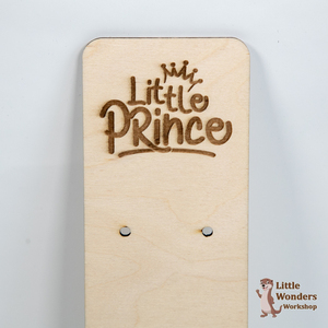 Ξύλινη Πλάτη για λαμπάδα "Μικρός Πρίγκηπας", Φυσικό χρώμα ξύλου, Διάσταση: 36Χ8εκ. - αγόρι, μικρός πρίγκιπας, διακοσμητικά, για παιδιά - 2