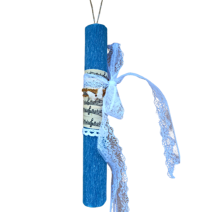 Μπλε Αρωματική Λαμπάδα 20cm με κολιέ πεταλούδα - γυναικεία, κορίτσι, πηλός, πεταλούδα, για ενήλικες