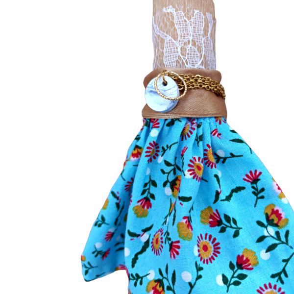 Μπεζ Αρωματική Λαμπάδα 20 cm με κρεμαστό κολιέ - κορίτσι, πηλός, για ενήλικες, για εφήβους - 2