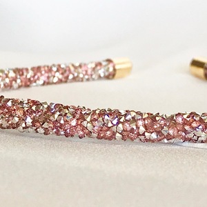 Στέκα Pink Crystal - με ροζ κρυστάλινες glitter πέτρες - πλαστικό, γκλίτερ, στέκες