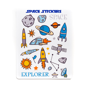 «Space Stickers» Φύλλο Aυτοκόλλητο 27cmx21cm - κορίτσι, αγόρι, δώρο, αυτοκόλλητα, διάστημα