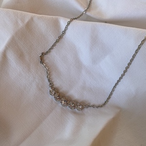 Diamond necklace - επάργυρα, κοντά, ατσάλι, μενταγιόν