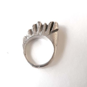 Ασημένιο δαχτυλίδι με ακανόνιστο σχέδιο - ασήμι, μοντέρνο, σταθερά, μεγάλα