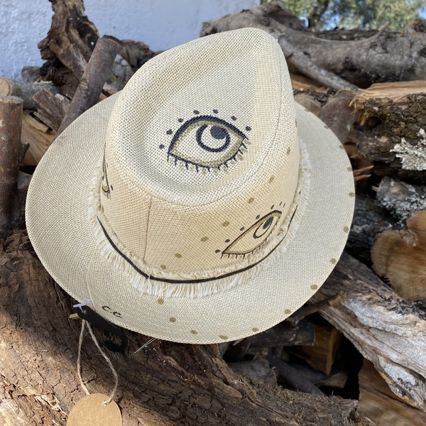 Ψάθινο καπέλο Παναμα - kind of eye - απαραίτητα καλοκαιρινά αξεσουάρ, ψάθινα - 5