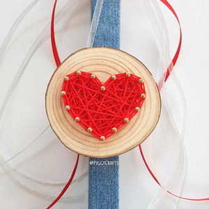 Λαμπάδα με χειροποίητο ξύλινο στολίδι καρδούλα (37cm) - καρδιά, λαμπάδες, για ενήλικες, για εφήβους - 4