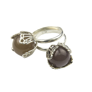 Δαχτυλίδι με φεγγαρόπετρα - ημιπολύτιμες πέτρες, ασήμι 925, σταθερά - 3
