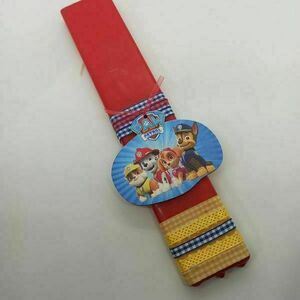 Πασχαλινή λαμπάδα πλακέ κόκκινη 25εκ αρωματική με την παρεατων κουταβιών - αγόρι, λαμπάδες, για παιδιά, ήρωες κινουμένων σχεδίων - 3