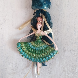 Αρωματική στρογγυλή λαμπάδα (25cm) με κούκλα από πορσελάνη - κορίτσι, λαμπάδες, μπαλαρίνες, για παιδιά, πασχαλινά δώρα - 3