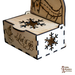Ξύλινη Βάση με θέμα "Πριγκίπισσα", με κουτί αποθήκευσης για αξεσουάρ, Φυσικό Χρώμα Ξύλου, Διάσταση: 26Χ13εκ. - κορίτσι, κουτί, οργάνωση & αποθήκευση, πριγκίπισσα, κουτιά αποθήκευσης - 4