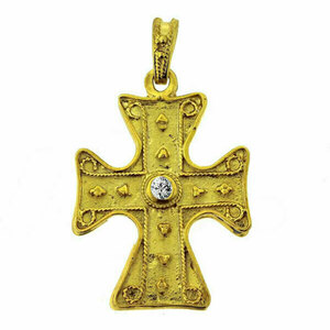 Μενταγιόν Ασημένιο 925 Σταυρός Βυζαντινός 12x22x27mm ΕΠΙΧΡΥΣΟ - ασήμι, επιχρυσωμένα, σταυρός, κοντά, μενταγιόν
