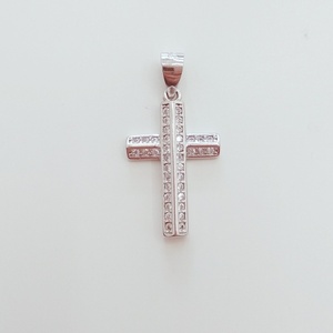 Ασημένιος σταυρός ζιργκόν - ασήμι 925, σταυρός, ζιργκόν - 2