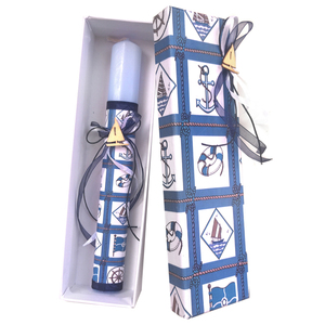 Λαμπάδα με κουτί με ναυτικό θέμα σε γαλάζιο χρώμα - αγόρι, λαμπάδες, για παιδιά, για εφήβους