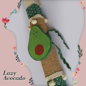 Λαμπάδα Αβοκάντο με πήλινο χειροποιήτο στολίδι - αγόρι, λαμπάδες, μαγνητάκια, για παιδιά, για ενήλικες - 3