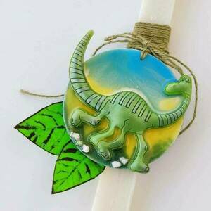 Αρωματική λαμπάδα δεινόσαυρος πράσινος - αγόρι, λαμπάδες, για παιδιά, ήρωες κινουμένων σχεδίων, ζωάκια