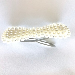 Pearly Bow snap clip - τσιμπιδάκι από πέρλες σε σχήμα φιόγκου - πέρλες, αξεσουάρ μαλλιών, τσιμπιδάκια μαλλιών, hair clips - 2