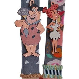 Σετ αρωματικές λαμπάδες για ζευγάρι 30cm Φλινστουν Φρεντ και Βίλμα Flintstone - λαμπάδες, ζευγάρια, ήρωες κινουμένων σχεδίων, φθηνά