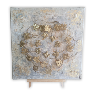 Χειροποίητο τρισδιάστατο διακοσμητικό σε καμβά (40cm x 40cm) - πίνακες & κάδρα, μέταλλο, διακοσμητικά