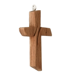 Ξύλινος σταυρός από οξιά με σκαλιστή λεπτομέρεια - σταυρός - 3