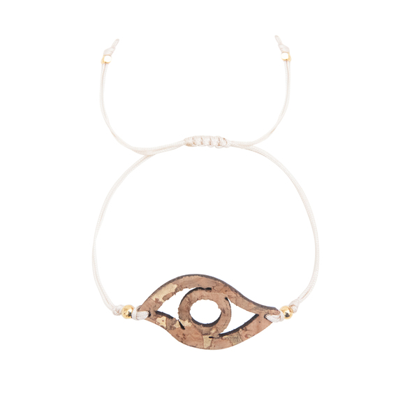 Βραχιόλι Μάτι Φελλός " Evil Eye Cork Bracelet" - charms, μάτι, minimal, boho, φελλός, Black Friday, αυξομειούμενα, φθηνά
