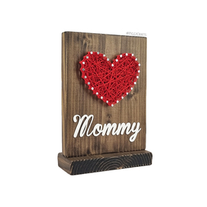 Ξύλινο δώρο για την γιορτή της μητέρας! 18x12cm - πίνακες & κάδρα, καρδιά, μαμά