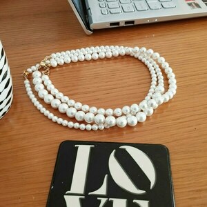 Μαργαριταρένιο κολιέ (mother of pearls) μήκος περ. 42 εκ. - μαργαριτάρι, τσόκερ, κοσμήματα, πέρλες - 3