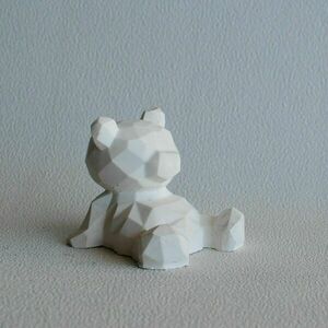 Διακοσμητικό Αρκουδάκι Βάση Κινητού από τσιμέντο Λευκό 10cm | Concrete Decor - τσιμέντο, αρκουδάκι, διακοσμητικά