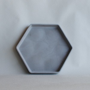 Εξάγωνος Διακοσμητικός Δίσκος από τσιμέντο Γκρί 27cm | Concrete Decor - δίσκος, τσιμέντο, πιατάκια & δίσκοι