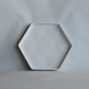 Εξάγωνος Διακοσμητικός Δίσκος από τσιμέντο Λευκό 27cm | Concrete Decor - δίσκος, τσιμέντο, πιατάκια & δίσκοι