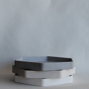 Εξάγωνος Διακοσμητικός Δίσκος από τσιμέντο Λευκό 27cm | Concrete Decor - δίσκος, τσιμέντο, πιατάκια & δίσκοι - 2