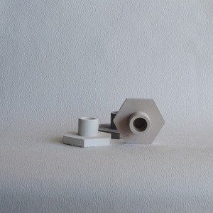 Κηροπήγιο με εξάγωνο σχέδιο από τσιμέντο Λευκό 9cm | Concrete Decor - σπίτι, τσιμέντο, διακοσμητικά - 3