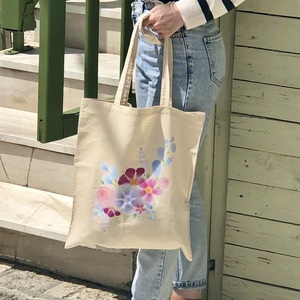 Τσάντα με τυπωμένο σχέδιο μπουκέτο με άνθη - ύφασμα, ώμου, φλοράλ, tote, πάνινες τσάντες - 2