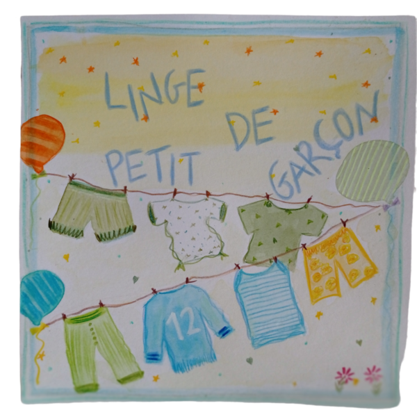 Παιδικός πίνακας σε ψηφιακή επιχρωματισμένη εκτύπωση, "Αγορίστικη Μπουγάδα Νο1". Διαστάσεις 30Χ30εκ. - πίνακες & κάδρα, αγόρι, πάρτυ γενεθλίων, παιδικά κάδρα - 2