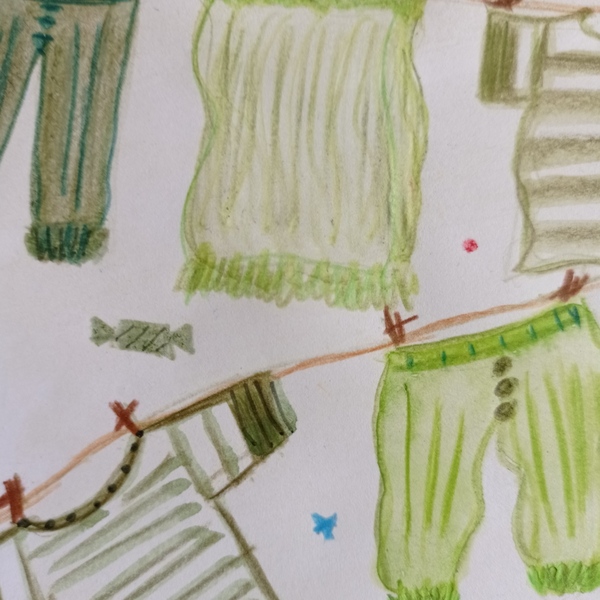 Παιδικός πίνακας σε ψηφιακή επιχρωματισμένη εκτύπωση, "Αγορίστκη Μπουγάδα Νο2". Διαστάσεις 30Χ30εκ. - αγόρι, δώρα γενεθλίων, παιδικοί πίνακες - 4