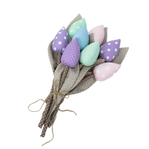 Διακοσμητικό Υφασμάτινο Λουλούδι “Tulip bouquet” - 7 τεμ - ύφασμα, δώρο, λουλούδια, διακοσμητικά