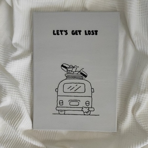 Κεντημένος καμβάς "Let's get lost" - μέγεθος 25x35 - κεντητά, πίνακες & κάδρα, καμβάς, πίνακες ζωγραφικής - 2
