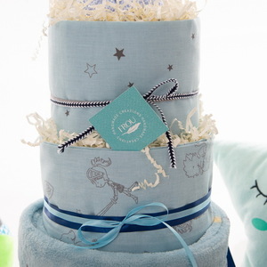 Χειροποίητο Diaper Cake για αγοράκι - Baby Blue Prince - αγόρι, δώρα για μωρά, σετ δώρου, δώρο γέννησης, diaper cake - 3
