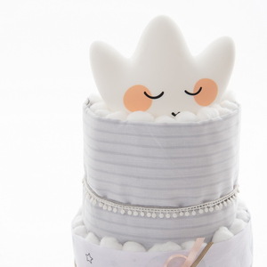 Χειροποίητο Diaper Cake Unisex - Sleepy Cloud - κορίτσι, αγόρι, σετ δώρου, δώρο γέννησης, diaper cake - 2