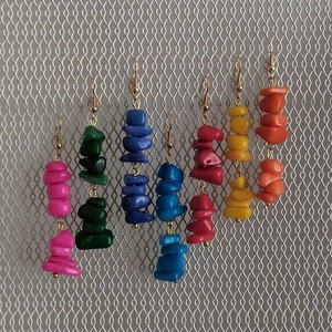 "Just Colours" - Κρεμαστά σκουλαρίκια με ημιπολύτιμες πέτρες - ημιπολύτιμες πέτρες, κρεμαστά, γάντζος - 4