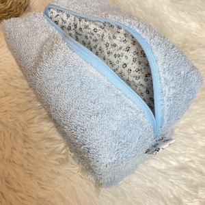 Νεσεσέρ / Pouch Bag Μ "πετσετέ, γαλάζιο" (20x10x10) - ύφασμα, αξεσουάρ παραλίας, δώρα για γυναίκες, καλλυντικών, ταξιδίου - 3
